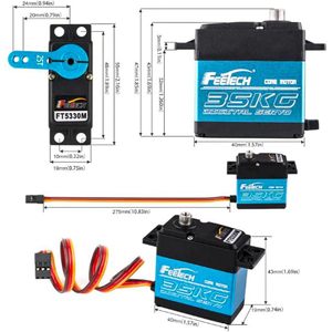 Moteur servo numérique Feetech 35Kg en aluminium pour voitures RC Traxxas Baja Rc4wd - Product Image 3