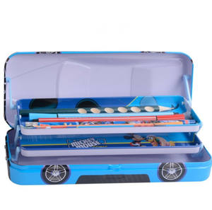 Nouvelle conception de personnalisation enfants mignons enfants à charnière boîte à crayons boîte vide en métal voiture forme crayon - Product Image 2