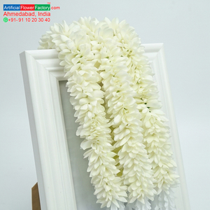 Artificial <b>White</b> Flower Garland Decorative <b>Hanging</b> Floral Mala for Wedding Festival Temple Event Decoration - Product Image 5