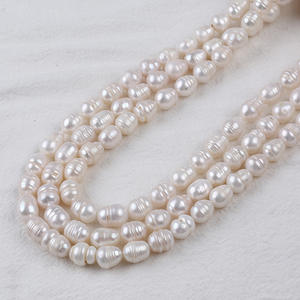 Perlas de Agua Dulce Naturales en Forma de Arroz de 3-13 mm, Perlas Sueltas con Hilo, Blancas y Rosas, Hermosa Cadena de Perlas de Arroz - Product Image 3