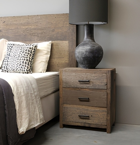 Table de chevet moderne en bois écologique faite à la main avec 3 tiroirs de rangement pour chambre à coucher et salon - Product Image 1