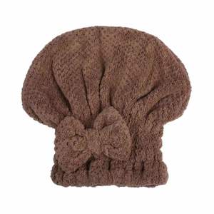 Serviette-turban absorbante en velours corail pour cheveux secs, pour femmes, grande et épaisse, avec nœud, pour le <span class=keywords><strong>bain</strong></span> - Product Image 4