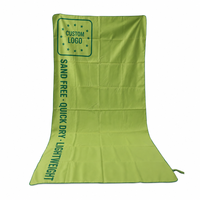 Serviette de plage en polaire double face avec logo personnalisé, 200 GSM, sans sable, séchage rapide, légère, impression personnalisée, OEM, vente en gros