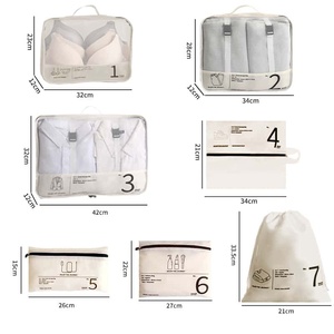 Polyester Travel Packing Cubes Set Zipper Large Capacity Portable Organizer Minimalist - Product Image 5