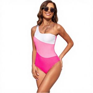 15% DE DESCUENTO Dear-Lover Venta al por Mayor Etiqueta Privada Traje de Baño de Una Pieza con Cuello Cuadrado, Acolchado, de Cintura Alta y Bloques de Color con Efecto Push-up - Product Image 1