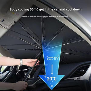 Pare-soleil de pare-brise pliable manuel avec cadre en alliage, protection solaire et isolation thermique pour voiture, idéal pour cadeaux publicitaires personnalisés - Product Image 2
