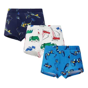 Vente en gros de sous-vêtements et culottes pour enfants garçons pur 100% coton 2-6T mignon bébé voiture avion dinosaure sous-vêtements pour enfants