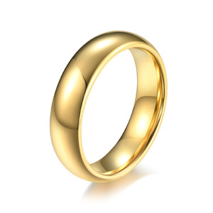 고품질 심플 18k 금도금 반지 4mm 6mm 8mm 텅스텐 스틸 남성용 반지 - Product Image 5