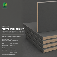 Panneau MDF en placage de bois gris Skyline, moderne, écologique, résistant à l'humidité, avec surface mate anthracite profonde