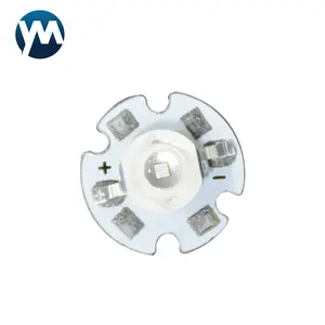 3W SMD UV LED Lente de silicona 16mm Cuentas de placa de aluminio 365nm - 405nm para lámpara de impresión UV