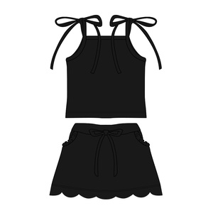 GSSO3908 Ensemble Enfant Fille Sans Manches Bleu Uni à Volants Imprimé Personnalisé pour Filles Actives – Vente en Gros - Product Image 4
