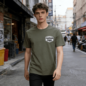 Camisetas de Manga Corta Personalizadas con Estampado Digital, Estilo Urbano, Tejido de Punto con Letras, Hombros Caídos, 100% Algodón - Product Image 4