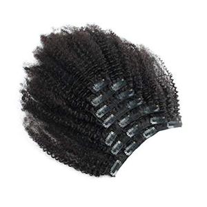Raw virgen indio <span class=keywords><strong>Afro</strong></span> 3A <span class=keywords><strong>3B</strong></span> 3C 4A 4B 4C rizado recto cutícula alineada virgen humano Clip en extensiones de cabello - Product Image 6