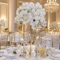 Offre Spéciale – Grandes compositions florales de roses artificielles en soie blanches pour centres de table de mariage (50 cm, 60 cm, 70 cm, 80 cm)