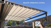 Nouveau design facile à assembler Auvents électriques incurvés à toit pliant Pergola Système de toit rétractable pour couverture de piscine spa