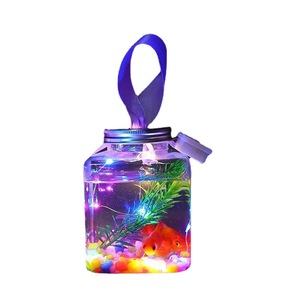 Pecera Cuadrada Luminosa para Peces Betta con Florero en Forma de Rosa, Decoración Creativa para Acuario, Mini Paisaje, Ideal para Regalo o Exhibición - Product Image 4