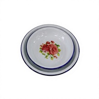 Plateau rond en émail personnalisé avec logo imprimé, classique, fait main, écologique, sûr, durable, compatible lave-vaisselle, pour servir les aliments, assiette à riz