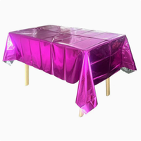 Nappe de table jetable en plastique rose bonbon de luxe, imperméable, pour banquet, pour usage domestique