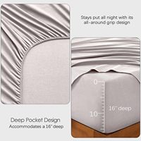 Ensemble de draps de lit Queen Size 100% lin français |   Respirant, Rafraîchissant, Durable, Motif Uni, Pochette Profonde de 16 Pouces, 4 Pièces