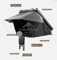 Loquet de tente de toit triangulaire en aluminium à dépliage rapide, avec pré-charge, tolérance de jeu de coque, anti-tintinement, cadre en X, fabrication OEM