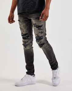 ג'ינס סלים סטרץ' מכותנה שחורה, בסגנון רחוב, אופנתי, איכותי, בהתאמה אישית, עם מראה משופשף וקרוע, בסגנון Y2K - Product Image 3