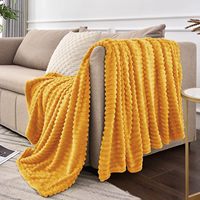 Plaid en polaire de polyester ultra doux et moelleux avec motif rayé, idéal pour l'hiver, léger et agréable pour la peau