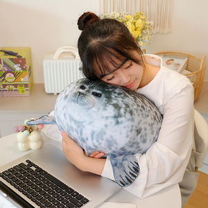 シーシールピロートイ動物用ぽっちゃりブロブシールピローぬいぐるみクッションソフトシールハグピローバッククッションギフト用ぬいぐるみ - Product Image 6