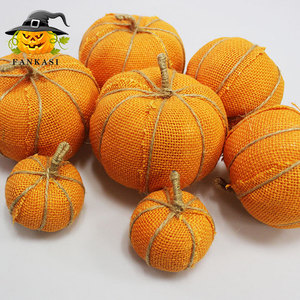 Mini citrouilles en tissu FANKASI, décorations d'Halloween orange, utilisation intérieure et extérieure - Product Image 2