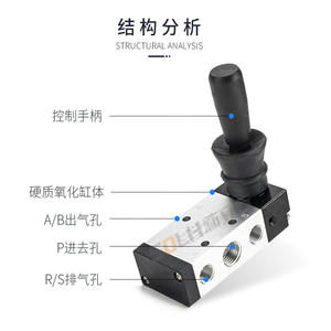 Válvula Manual Direccional de Cinco Vías y Dos Posiciones 4H210-08, Interruptor de Control Neumático, Palanca Manual para Cilindros y Válvulas de Control Manual - Product Image 3