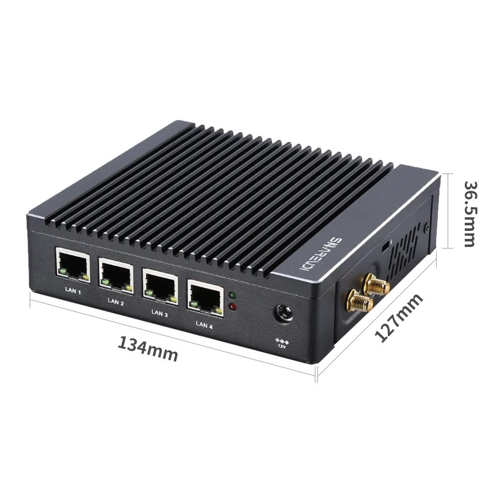 جهاز كمبيوتر شبكي صغير الحجم بدون مروحة 3G 4G lte N2940 J3160 aes-ni pfsense 4LAN جهاز توجيه جدار حماية مدمج VPN كمبيوتر صغير