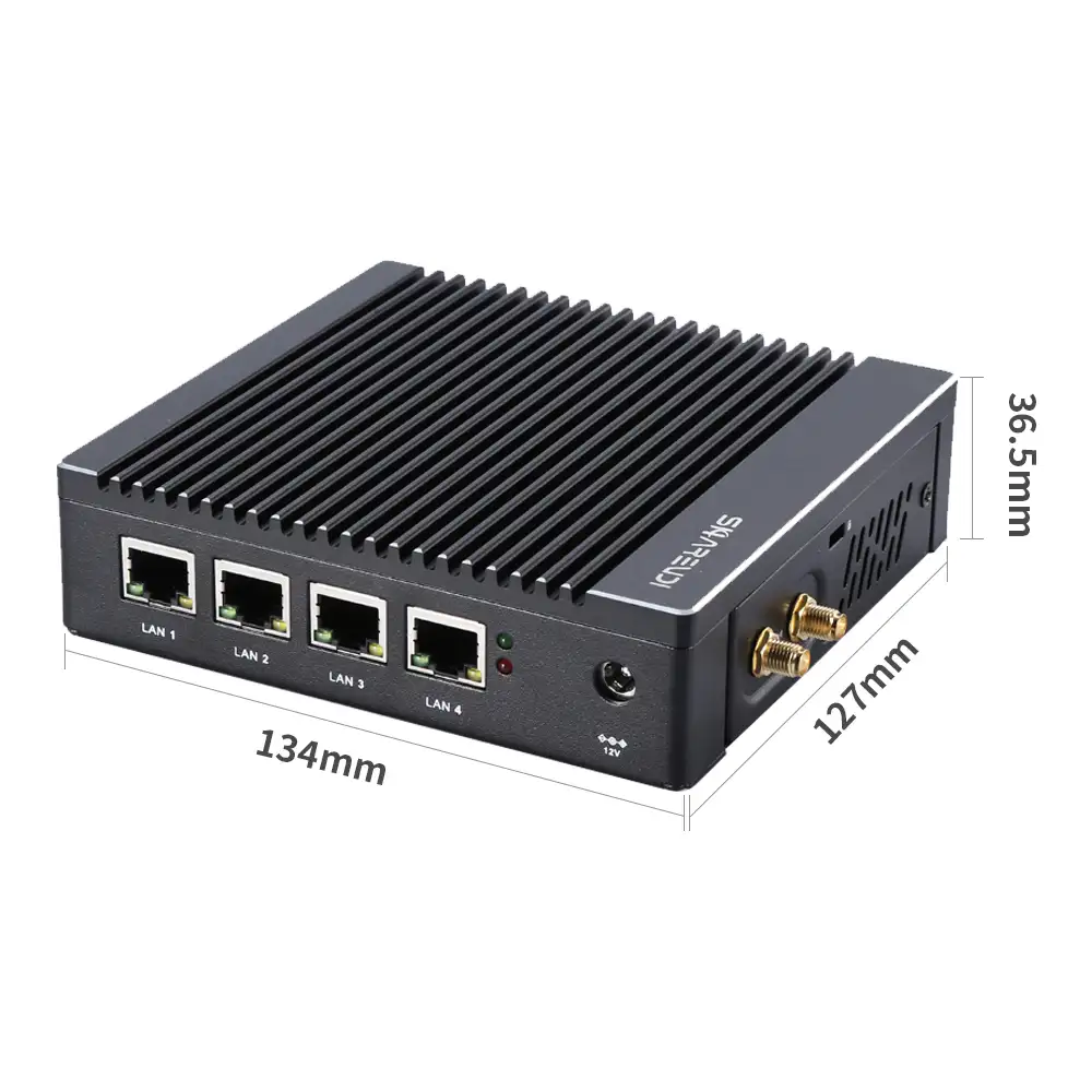 Дешевые Barebone 4 LAN Linux сервер J3160 безвентиляторный мини ПК