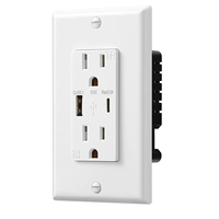 Prise murale à port USB 5.0A Type A & C approuvée par l'ETL Prise TR duplex 15A Charge à grande vitesse 2 prises secteur industrielles 2 ports USB