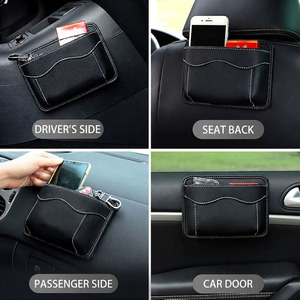 Organizador Multifuncional para Auto de PU, Organizador Adhesivo para Consola Central y Laterales de Asientos, <span class=keywords><strong>Bolsa</strong></span> de Almacenamiento para Teléfono Móvil - Urange Color Oscuro - Product Image 4