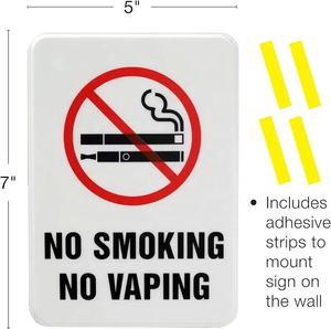 Securun ป้ายห้ามสูบบุหรี่วาด ป้ายห้ามสูบบุหรี่ ป้ายห้ามหยอดยาในร่มกลางแจ้งคําเตือนไม่สูบบุหรี่ - Product Image 4