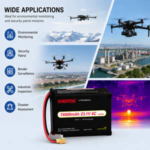 Batterie Li-ion de qualité industrielle 74000mAh 23.1V 8C pour drone de livraison ou de lutte contre les incendies, taux de décharge élevé, service OEM, prise personnalisée - Product Image 5