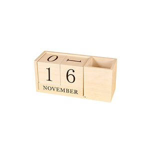 Porte-stylo en <span class=keywords><strong>bois</strong></span> personnalisable avec logo, décoration avec calendrier perpétuel, boîte <span class=keywords><strong>de</strong></span> rangement <span class=keywords><strong>de</strong></span> bureau, ornement <span class=keywords><strong>de</strong></span> bureau, cadeau pour enfants et adultes - Product Image 2