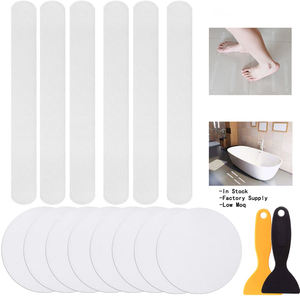 Tiras <span class=keywords><strong>Antideslizantes</strong></span> para Baño, Redondas, Transparentes, con Rayas Onduladas, de PEVA, Impermeables, Decorativas, Adhesivos de Seguridad <span class=keywords><strong>Antideslizantes</strong></span> - Product Image 1