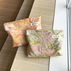 Bolsa de Maquillaje de Poliéster con Estampado de Flores y Pájaros, Bolsa de Viaje Portátil de Gran Capacidad, Bolsa de Aseo con Cierre - Product Image 4