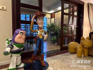 Personalizzato di qualità di altezza del prezzo di fabbrica del fumetto scultura a grandezza naturale della storia dello <span class=keywords><strong>sceriffo</strong></span> statua legnosa per la decorazione domestica - Product Image 3