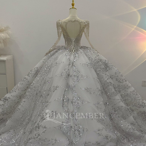 Beautiful Beaded <b>Sequin</b> Lace Illusion Bridal Ball Gown Vestidos De Novia Boda Lsjj19 - Product Image 4