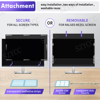 Protecteur d'écran de confidentialité à 360 degrés pour moniteur PC Dell 24 "écran large 4 voies filtre de confidentialité amovible Film anti-lumière bleue mat