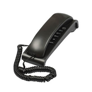 Embellecedor de teléfono con cable montado en la pared para Baño de hotel, diseño analógico de línea blanca y negra para comodidad y estilo - Product Image 1