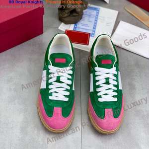 Zapatillas Retro de Caña Baja con Bloques de Color Verde y Rosa, Suela de Goma y Raya Blanca - Product Image 2