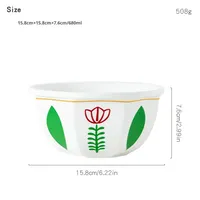 Bol à dessert en céramique rouge et vert en forme de tulipe de 6 pouces, frais et mignon, compatible micro-ondes, pour usage hôtelier