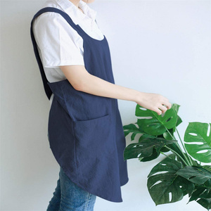 Grembiule senza lacci semplice da <span class=keywords><strong>donna</strong></span> giapponese in puro cotone per la casa da forno bavaglino ampio e creativo - Product Image 4