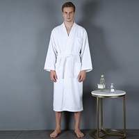 Albornoz de Hotel y Casa de Huéspedes 100% Algodón Terry - Grueso, de Algodón Puro, Suave, Absorbente, para Hombres y Mujeres