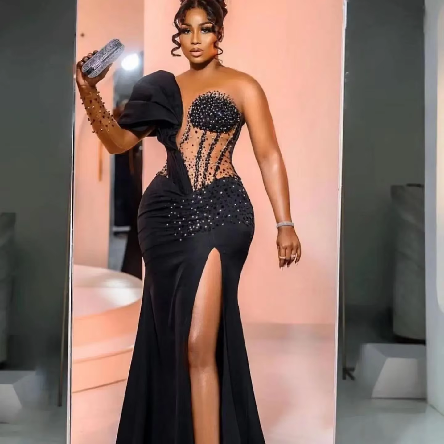 african aso ebi prom mermaid gowns