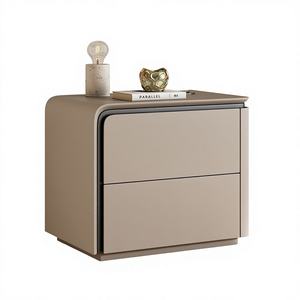 Mesa <span class=keywords><strong>de</strong></span> Noche <span class=keywords><strong>de</strong></span> Madera Maciza y Cuero, Estilo Moderno y Sencillo, <span class=keywords><strong>de</strong></span> Lujo Ligero, Minimalista, <span class=keywords><strong>de</strong></span> Alta Gama, Nueva, con Gabinete <span class=keywords><strong>de</strong></span> Almacenamiento Completo RUYI Z-278 2 - Product Image 1