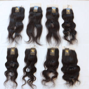 Mèches de cheveux naturels crépus bouclés, Deep wave, Lace Closure Frontal Transparent HD avec Temple brut, vendeurs - Product Image 1