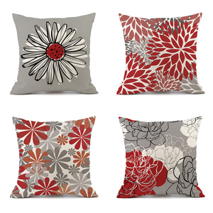 Taie d'oreiller carrée en polyester à fleurs géométriques Décoration intérieure Petite marguerite <span class=keywords><strong>Coussin</strong></span> de canapé - Product Image 3